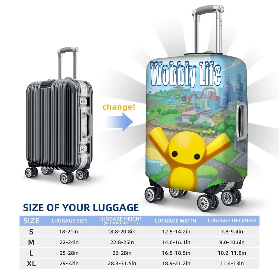Cubierta de equipaje de viaje Game Wobbly Life cubierta de equipaje protector de maleta 18-32 pulgadas Foto 4 de 4