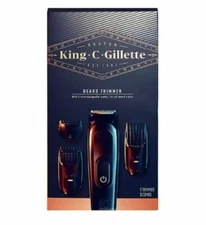Gillette King C Beard Trimmer Set & 3 Interchangeable Combs NEW IN BOX