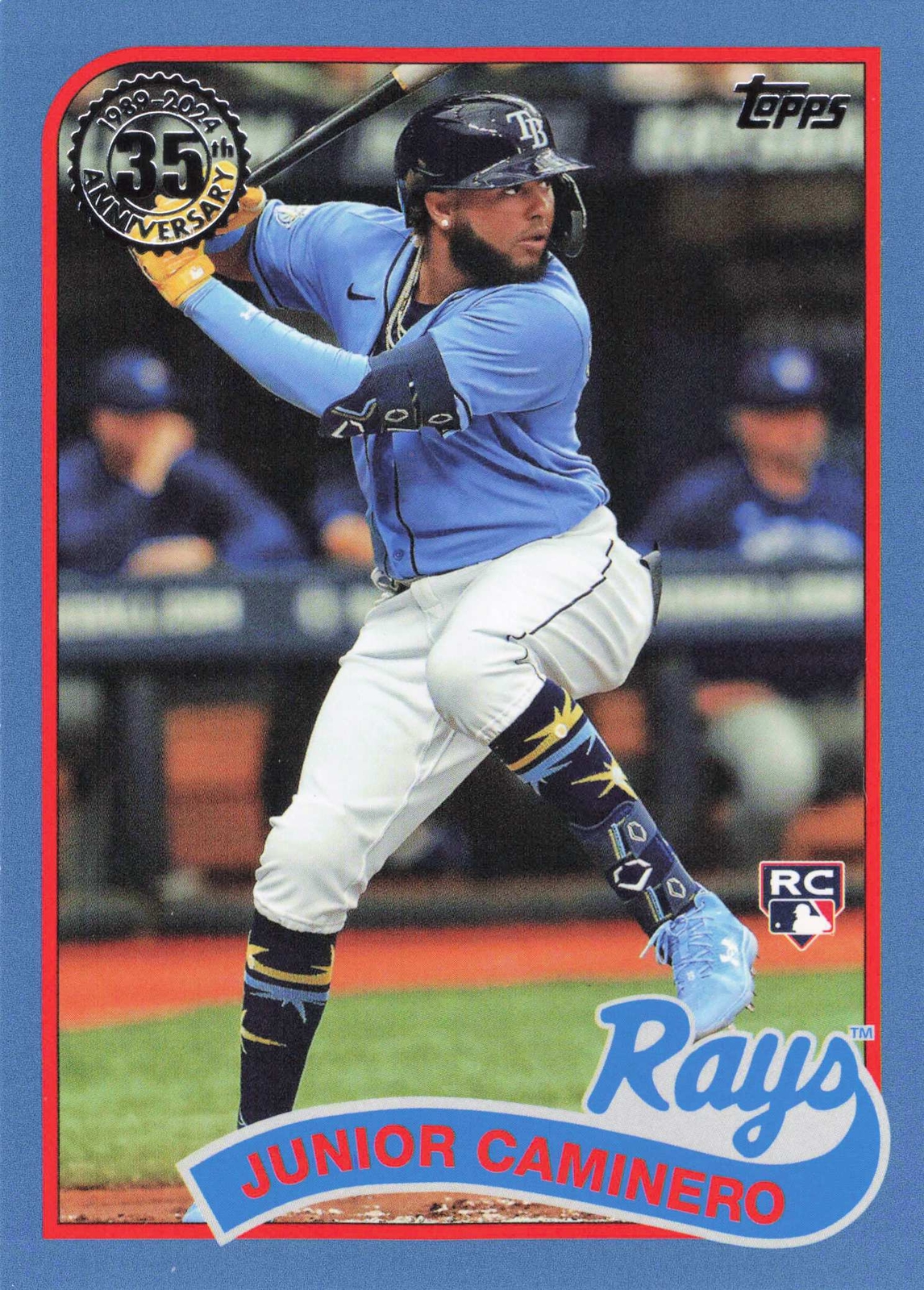 2024 Topps #89B-50 Junior Caminero 1989 35th Blue Rays ROOKIE RC