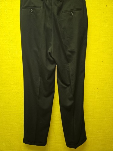 Pantalone Glen Oaks collezione nero plissettato vestito pantalone poliestere 36x34 - Foto 6 di 15