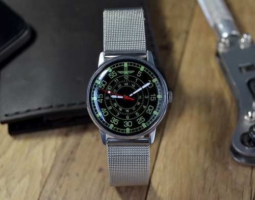 Pobeda Naval Aviation Herren Vintage Armbanduhr Vintage 1960er UdSSR SELTEN gewartet - Bild 11 von 17
