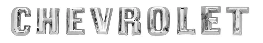 1960 1961 Impala Belair Hood Letters "CHEVROLET" Set Hecho en EE. UU. Foto 4 de 4