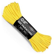 Atwood Rope MFG 550 Paracord 100 Feet 7-Strand Core Parachute Cord Yellow