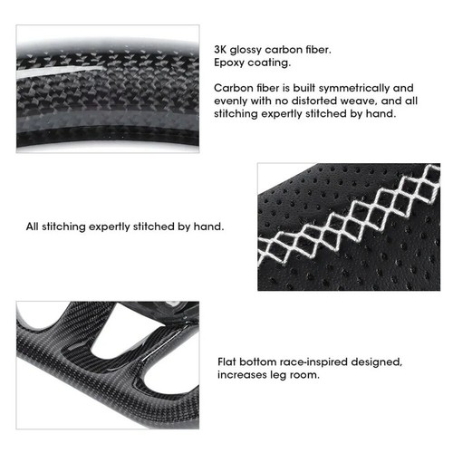 Real carbon fiber Steering Wheel for 2015-23 Charger Challenger Durango W/heated - Picture 9 of 17