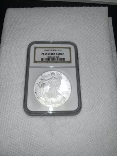 1996 P Silver Eagle Dollar PF69 ULTRA CAMEO NGC Certified