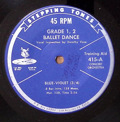 GRADE 1,2 BALLET DANCE BLUE-VIOLET STEPPING TONES VINYL 45 62-42