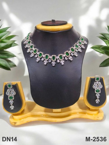 Bollywood Kostüm Hochzeit Party AD CZ NEU indischer Schmuck ausgefallene Halskette Set - Bild 18 von 33