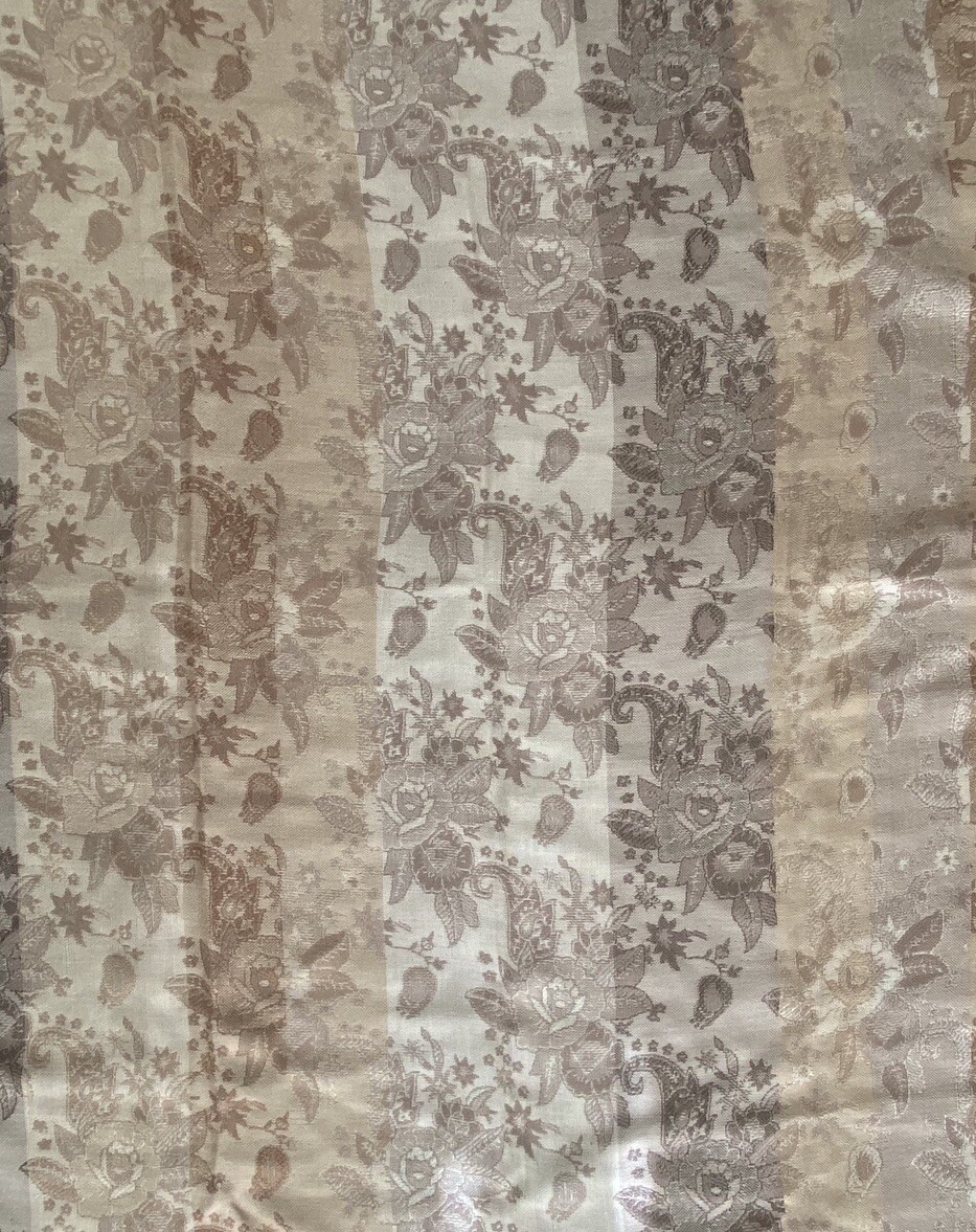 Scarf Wrap Large Rectangular Brown & Beige Floral… - image 4
