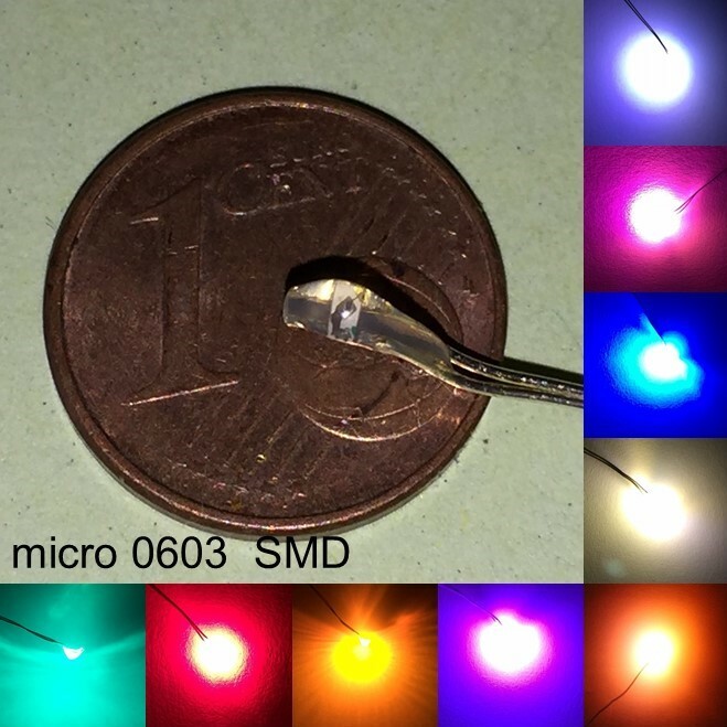 verkabelt 0603 mini SMD LEDs wasserdicht alle Farben mit Vorwiderstand micro LED