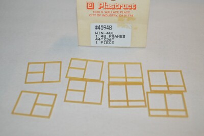 O scale plastic Plastruct 45948 win-48L window frames (8) 44
