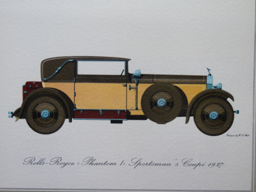 Rolls Royce phantom I sportsman s coupé 1927 Hans A Muth vintage lithographie - Bild 1 von 6