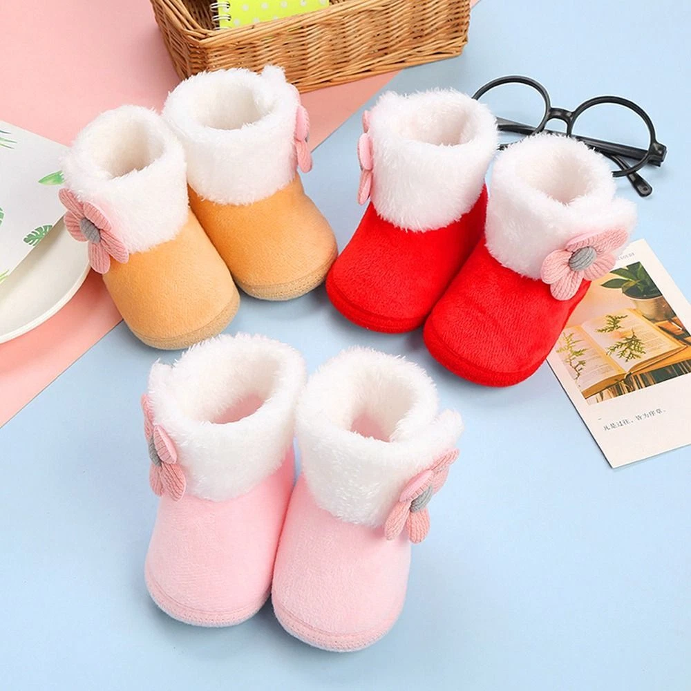 Plus Thick Plush Baby Toddler Shoes Fawn Children s Cotton Shoes First Walkers