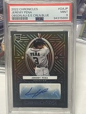 JEREMY PENA 2022 Panini Chronicles Obsidian Electric Etch Blue AUTO RC PSA 9