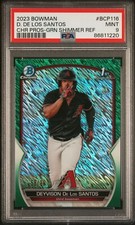 2023 Bowman Chrome PSA 9 Green Shimmer Refractor Deyvison De Los Santos /99 Pop2