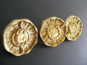 3-vtg-original-Brutalist-MCM-Mid-century-modern-Cast-Brass-drawer-pulls-handles