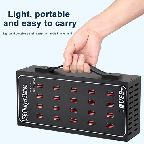 100W 20-Ports Desktop USB Charger Charging Station for Smartphone Tablet Laptop - 第 10/11 張圖片