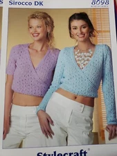 Stylecraft DK Knitting Pattern 8098 Ballet Top Sweater 32-42"