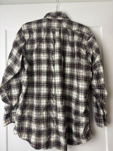 Lands End Viyella Shirt Men’s XL Wool Blend Plaid Button Up Long Sleeve Scotland - Picture 8 of 13