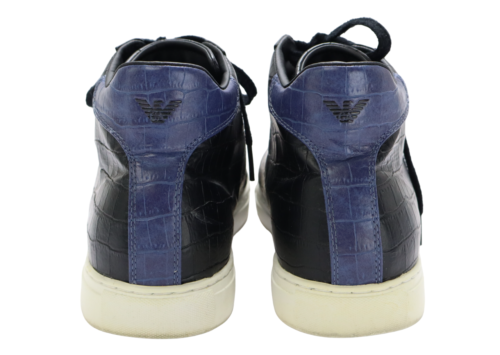 Armani Jeans Zapatillas Hombre UK 9 Tobillos Redondos Negro Cordones Casual - Imagen 5 de 13
