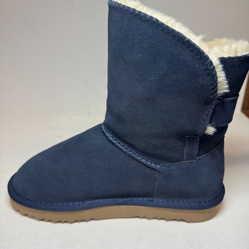 Style & Co. Womens 7 M Navy Blue Suede Faux Fur Lined Mid Calf Boots NIB IG5 - Picture 5 of 5