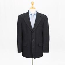 Oscar de la Renta 43R Gray Sport Coat Blazer Jacket Check 3B Wool