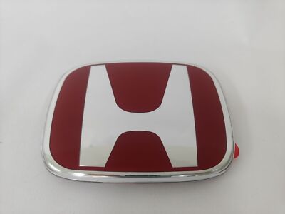 6.53*5.28inch OEM 75700-TSG-H01 JDM Red H Front Grille Emblem zeomoto for Honda