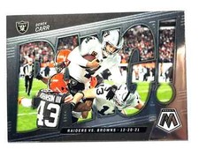DEREK CARR Las Vegas Raiders 2022 Panini Mosaic BANG! INSERT Football Card #B-14