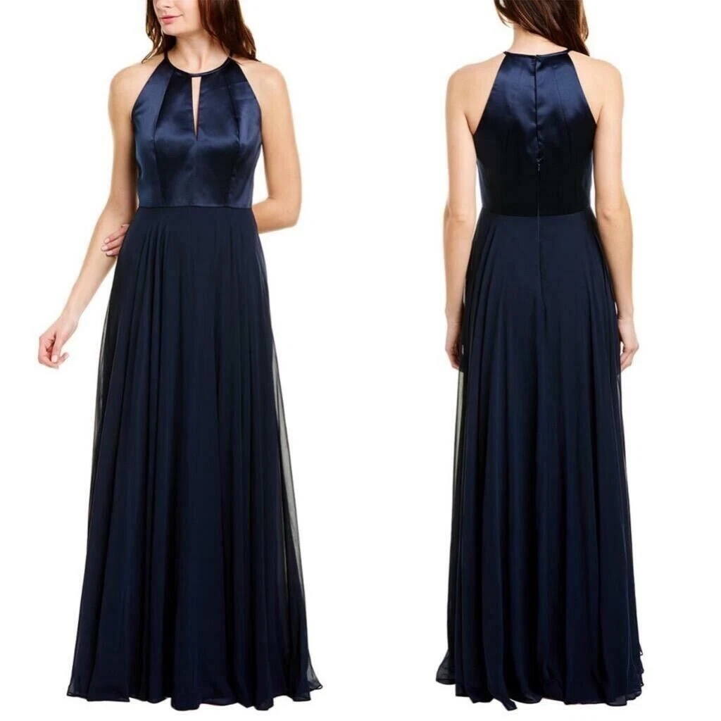 Midnight blue best sale chiffon dress