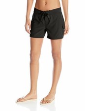 Kanu Surf Women's Breeze Solid Stretch Boardshort, Black, 6
