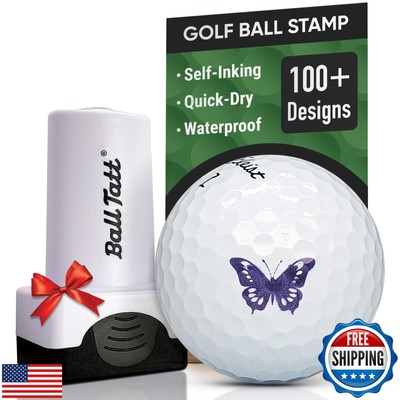 Ball Tatt - Golf Ball Stamp, Self-Inking Marker - Quick-Dry Permanent Marking