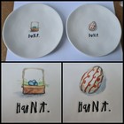 Rae Dunn Easter Hunt 2 Kuchenteller Ei & Osterkorb Design