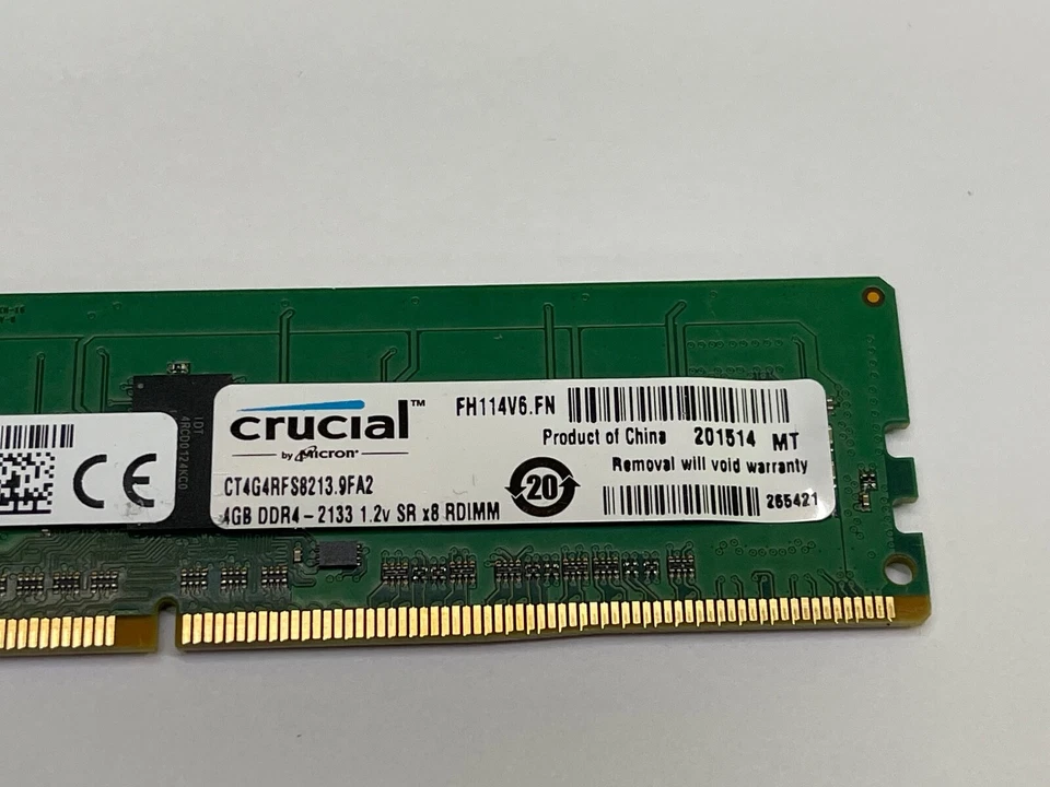 CT4G4RFS8213.9FA2 Crucial 4GB PC4-2133P 1Rx8 Registered ECC DIMM Memory Module - Image 3 of 4