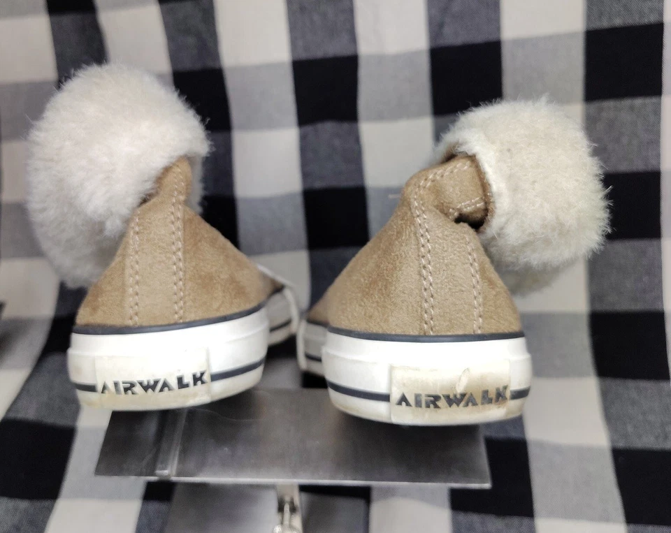 Airwalk 棕褐色麂皮绒人造毛皮衬里高帮上衣 9 G32 码 — 第 3/4 张图片