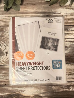Pen+Gear 100 Count Letter Size Heavyweight Sheet Protectors Photo Portfolio 