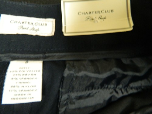 NWT CHARTER CLUB WOMEN'S SZ 8 NAVY CLASSIC FIT TUMMY SLIMMING RELAXED HIP PANTS - Picture 8 of 8
