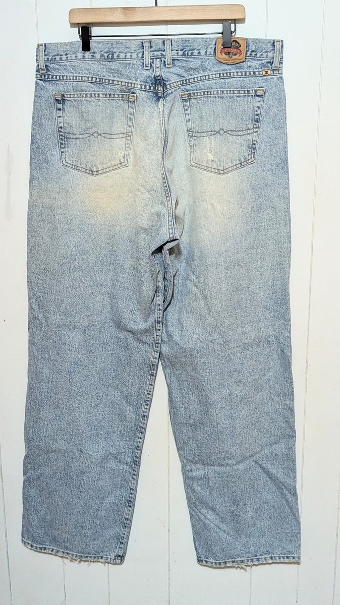 Vtg Lucky Brand Dungarees Jeans Mens 40 Blue Wide Leg 90s Lowrise