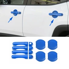 Car Side Door Handle Bowl Frame Cover 12PCS For Jeep Renegade 2016+ Bright Blue