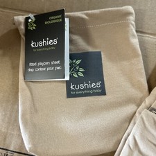 Kushies Organic Fitted Play Pen Sheet Tan New