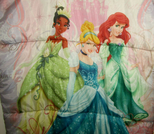DISNEY PRINCESS SLEEPING Slumber BAG Blanket Comforter Tiara Cinderella Ariel - Picture 3 of 6