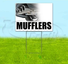 MUFFLERS 18x24 Yard Sign Corrugated Plastic Bandit Lawn Business USA CARS