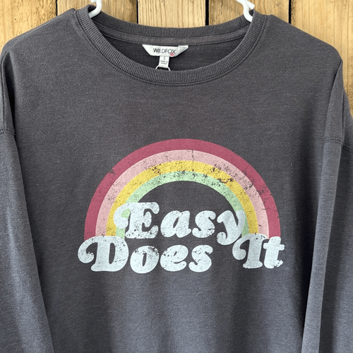 NWOT Wildfox Sz small "Easy Does It" Soft Statement Sommers Sweatshirt - Picture 2 of 12