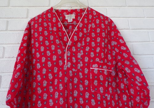 Set pigiama vintage WELDON rosso paisley manica lunga, M - Foto 3 di 19
