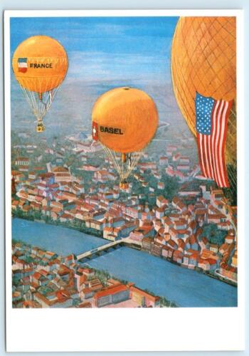 AERO REVUE Gordon Bennett Wettfliegen BASEL, SWITZERLAND 4"x6" Repro Postcard - Afbeelding 1 van 2
