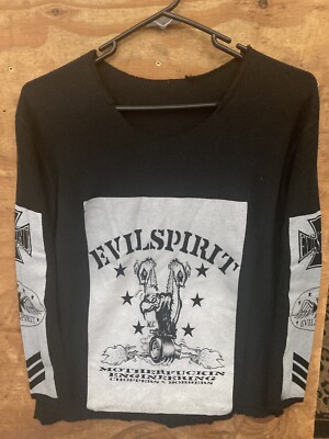 DUANE PETERS PUNK ROCK SKATE EVIL SPIRIT LONG SLEEVE SHIRT SZ M