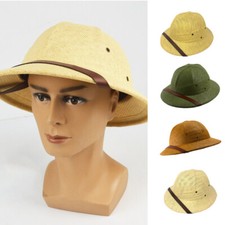 Straw Bucket Safari Jungle Hunter Explorer Pith Helmet Hat Film Play
