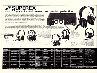 HIFIB5 WERBUNG 11X8'' SUPEREX LAUTSPRECHER KOPFHÖRER