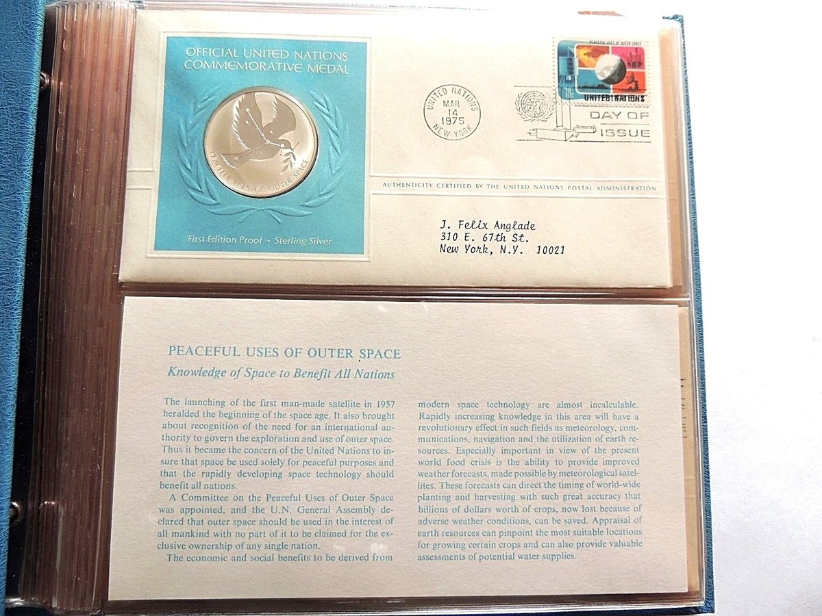 1975 U.N. 1st Edition Proof Five Different Sterling Silver