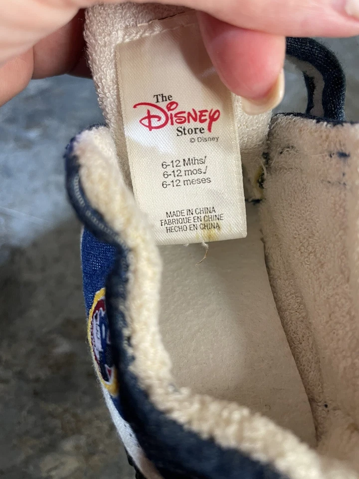 Disney Store Mickey Mouse Azul Denim Bebé Cuna Zapatos 6-12 M Foto 4 de 4