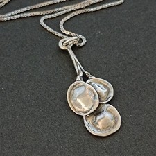 Sterling Silver Modernist Pendant Necklace Sculptural OOAK Cluster VTG Artisan