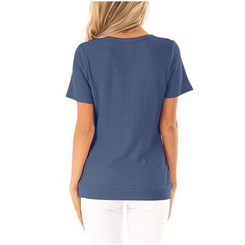 Ladies Casual Women's Wrap Tops T Shirt Women Basic Simple T-shirts Blouse Tuniv - Picture 7 of 15